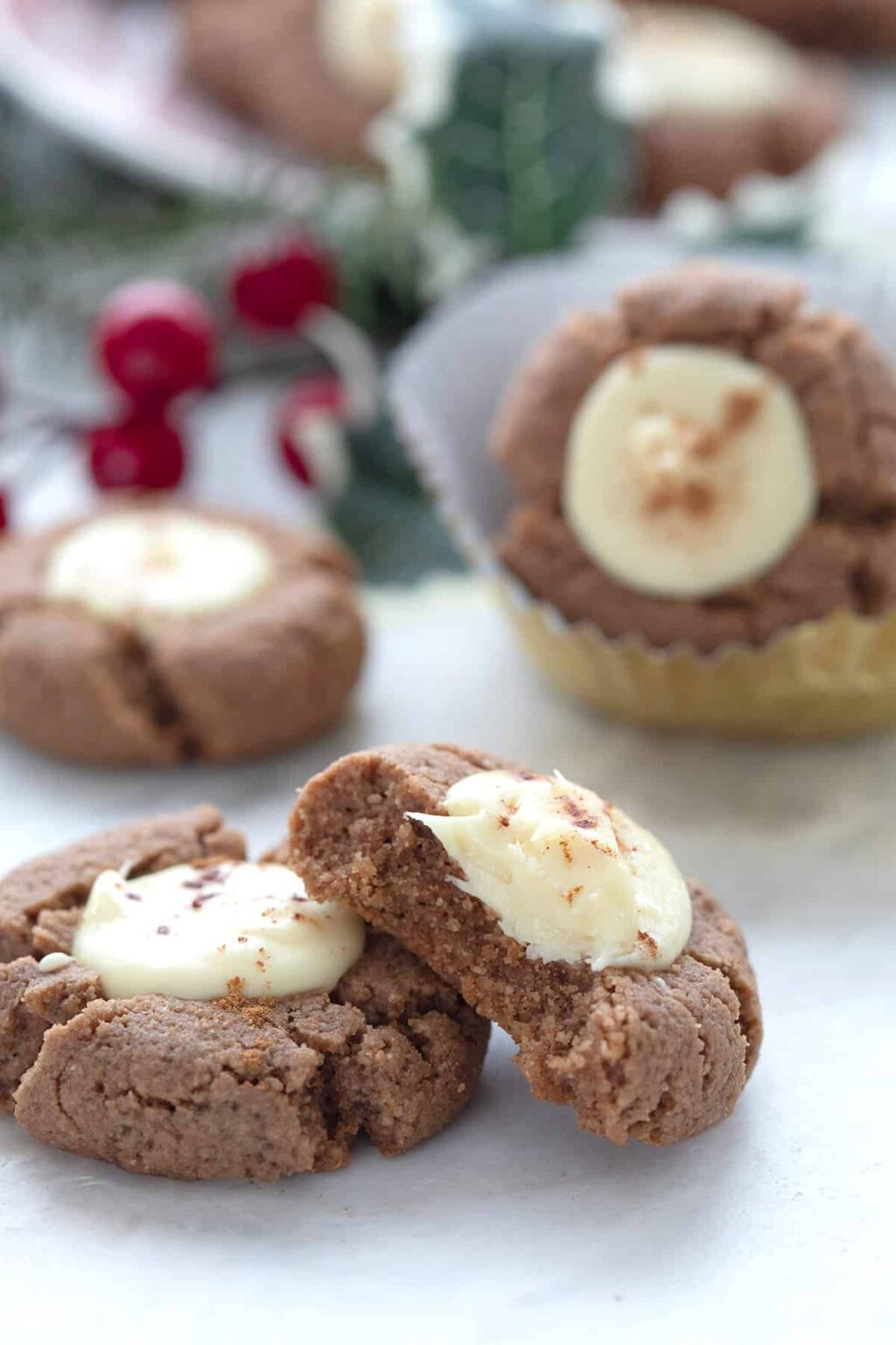 Keto Gingerbread Thumbprint Cookies