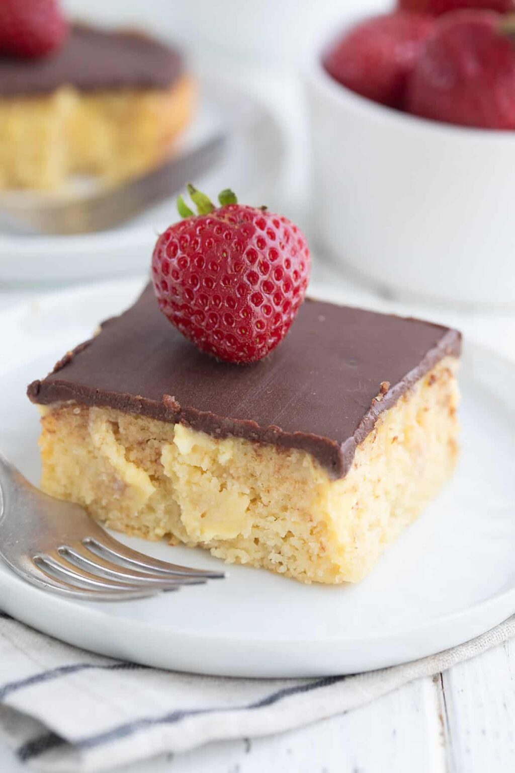 Keto Boston Cream Poke Cake